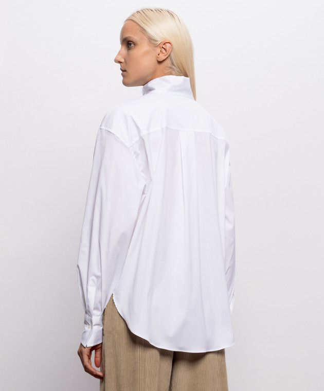 Brunello Cucinelli Белая рубашка с цепочкой мониль MP091M2I16 изображение 4