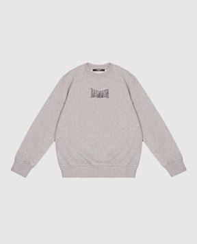 Balmain Дитячий сірий світшот з вишивкою логотипа BZ4H30Z3188810