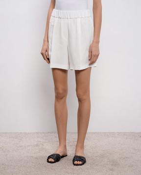 Brunello Cucinelli Білі шорти з льоном MH126P8955