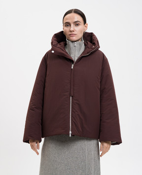 Jil Sander Коричневий пуховик з брендовою нашивкою J40AF0178J74276