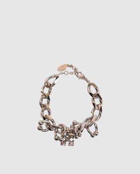 Off-White Сріблястий браслет-ланцюг Piercing OWOA12ZS26MET001