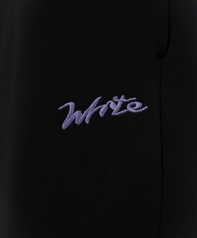 Off-White Черные спортивные брюки с брендовым принтом 44MCH05AF26F004 изображение 5