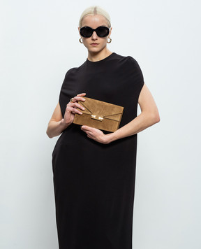 Tom Ford Коричневая замшевая сумка кросс-боди AUBE S0531LCL071P