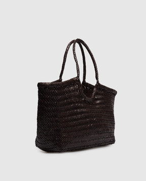 Dragon Коричневая кожаная плетеная сумка-тоут Nantucket DGS68822