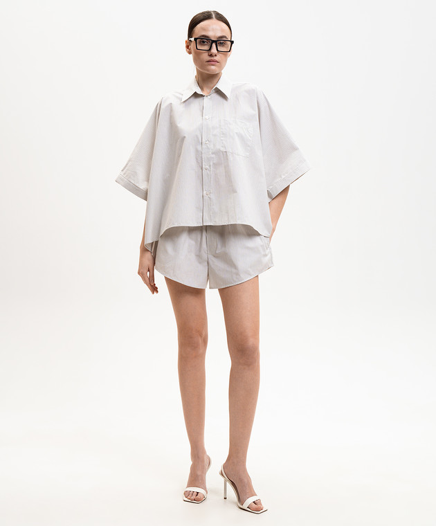 Maison Margiela MM6 Рубашка цвета айвори в полоску S52DL0236M35730 изображение 2