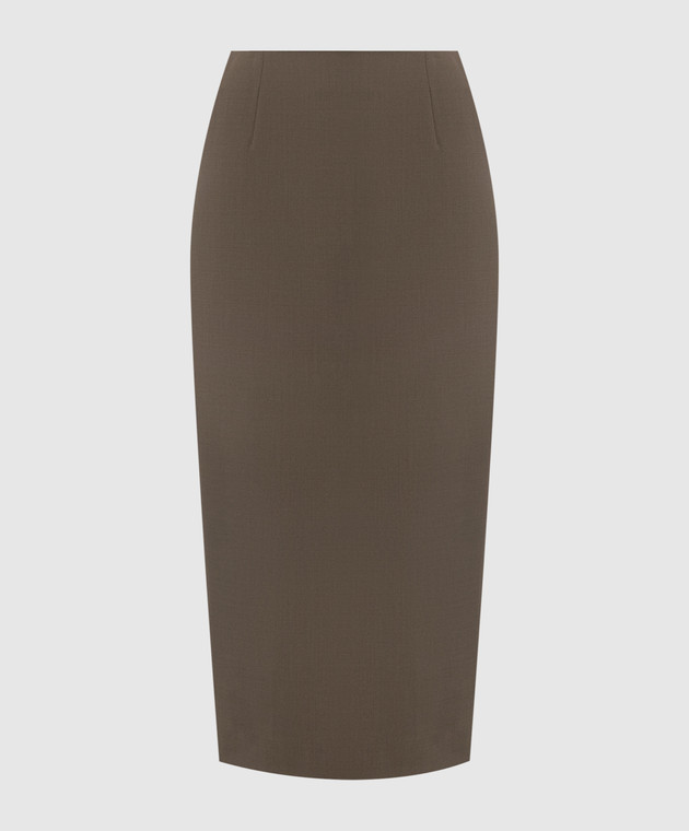 Thierry Mugler Юбка-карандаш цвета хаки с шерстью 26F1JU06001035