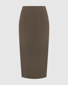 Thierry Mugler Юбка-карандаш цвета хаки с шерстью 26F1JU06001035
