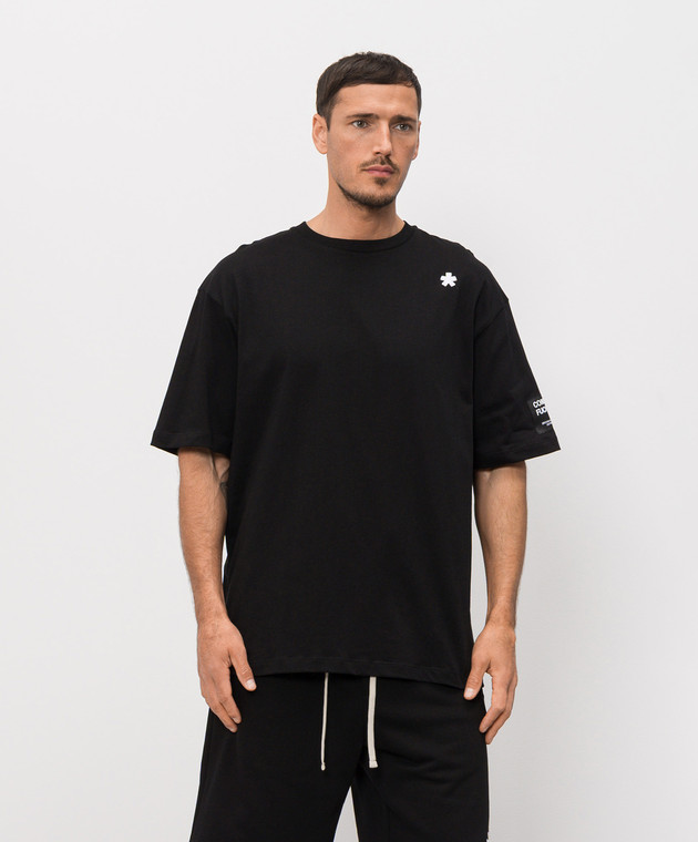 Comme des Fuckdown Чорна футболка з вишивкою емблеми FMS6CFABM01981 зображення 3