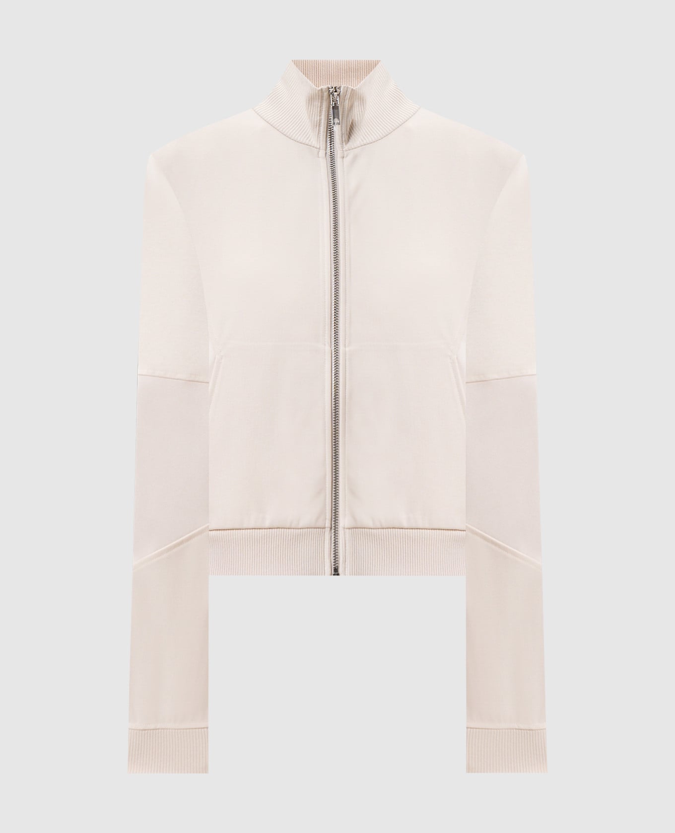 Бежевая спортивная куртка с логотипом