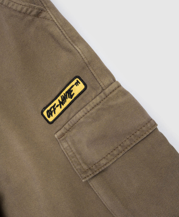 Off-White Дитячі джинси кольору хакі з нашивкою логотипа 44BCF008S26F001 зображення 3