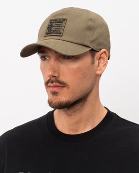 Dolce&Gabbana Кепка кольору хакі з брендовою нашивкою GH931ZFUFJH