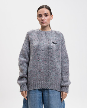 Alexander Wang Сірий светр з вовною з логотипом UKC4251028