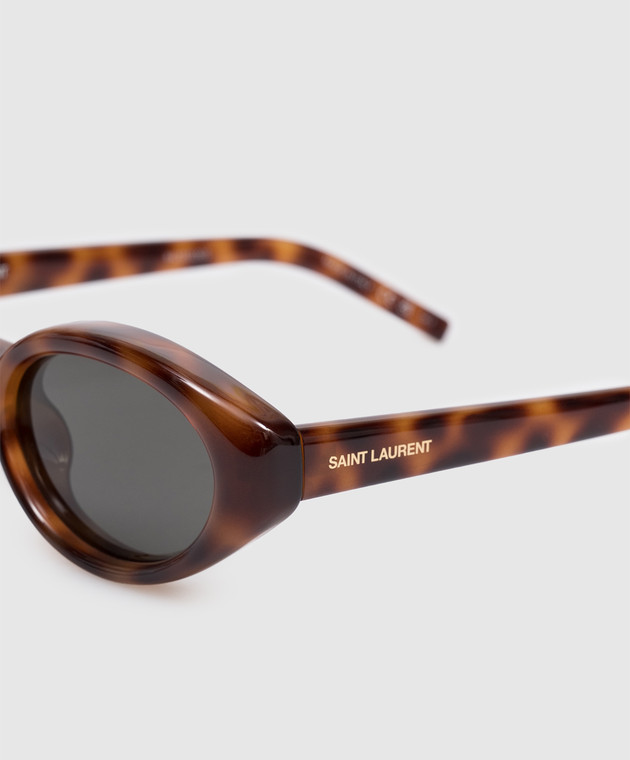 Saint Laurent Коричневые солнцезащитные очки 567 PLUMP A003CYY9958 изображение 4