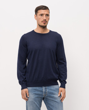Brunello Cucinelli Джемпер синего цвета из шерсти и кашемира M2400100