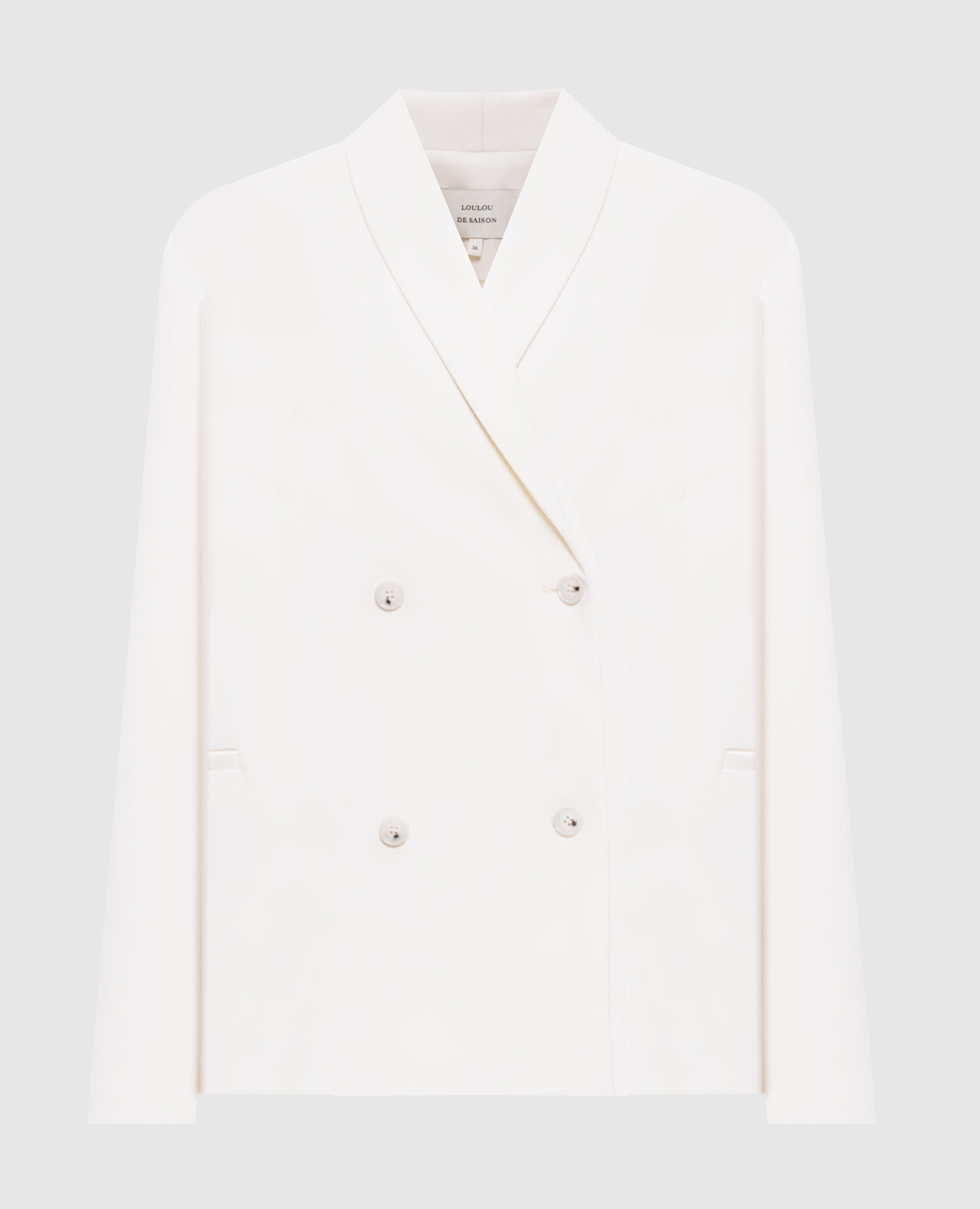 

двубортный жакет SANCIA из шерсти цвета айвори, Бежевый, Жакеты