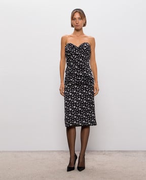 Dolce&Gabbana Чорна сукня-бюстьє із шовку F633DTFSAGU