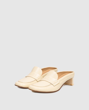 Maison Margiela MM6 Жовті шкіряні мюлі з тиснення логотипа S66WX0074P7560