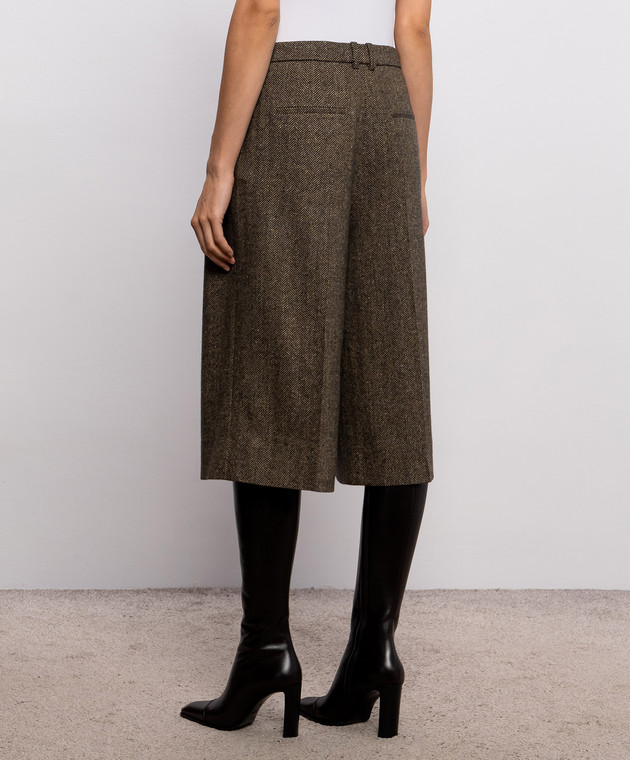Saint Laurent Коричневые кюлоты с шерстью в узоре 866251Y3L22 изображение 4