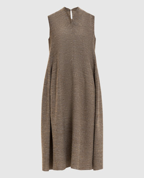 BOBOUTIC Коричневое платье с шелком 5042