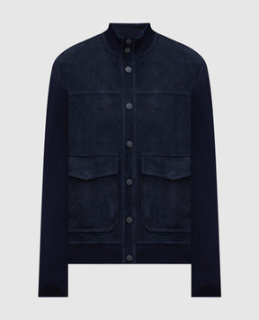 Canali Синя комбінована куртка LE00298O70491