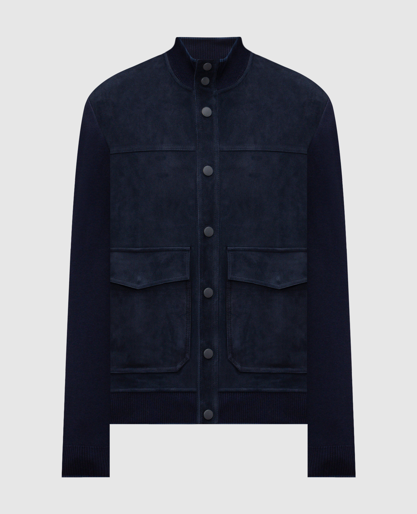 Синяя комбинированная куртка