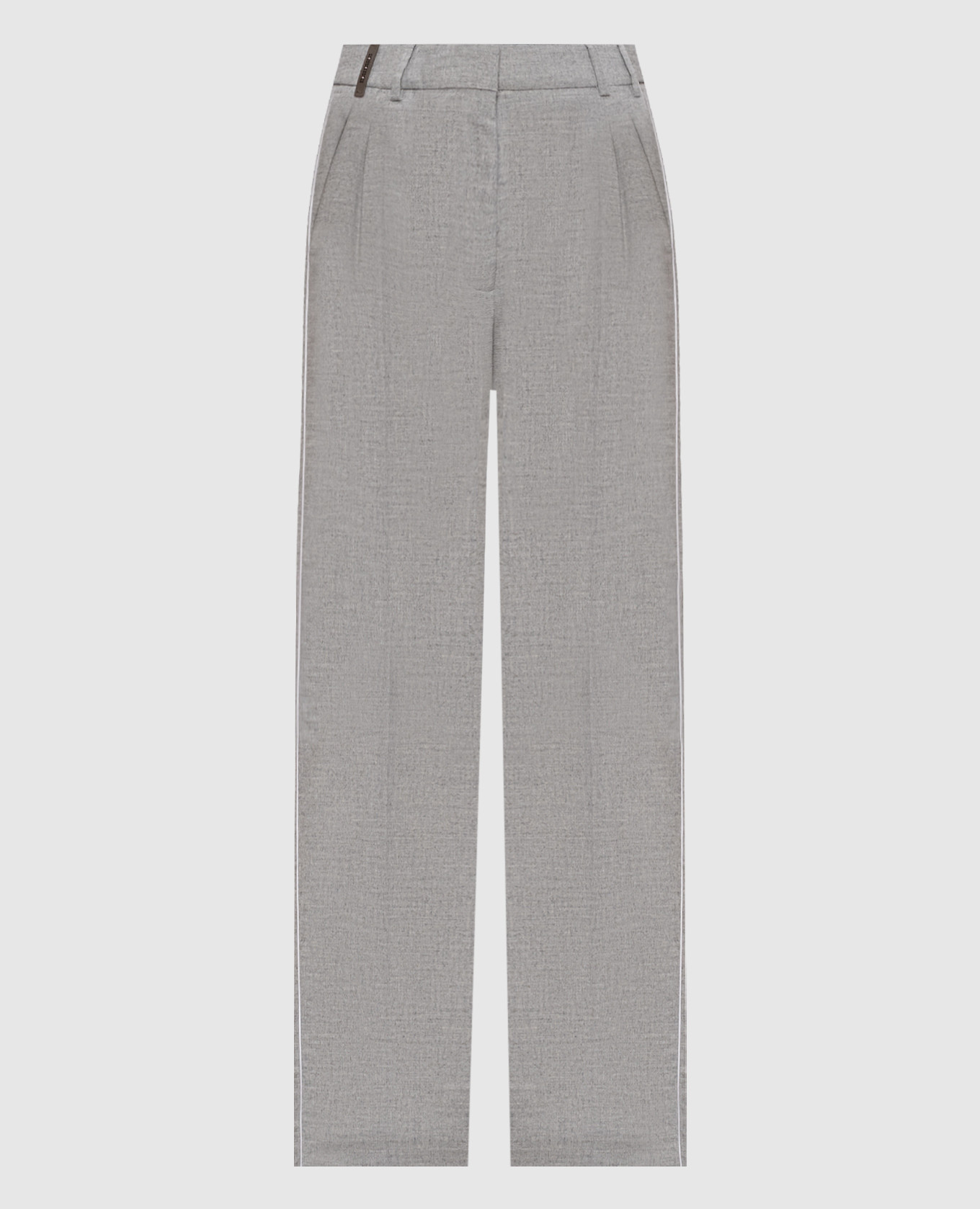 

Серые брюки с шерстью, Серый, Широкие брюки