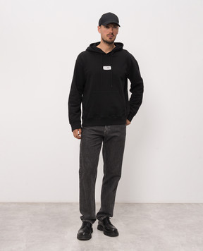 Maison Margiela MM6 Чорне худі з нашивкою SH0GU0048M25025