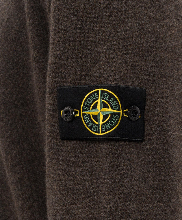 Stone Island Коричневый кардиган из шерсти L2S155100023S00B4 изображение 5