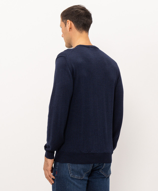 Cashmere&Whiskey Синій джемпер з вовни, шовку та кашеміру 472 зображення 4