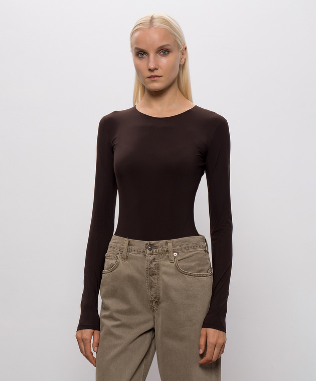 Maison Margiela MM6 Коричневый боди с эмблемой S62NA0085S20518 изображение 3