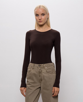 Maison Margiela MM6 Коричневе боді з емблемою S62NA0085S20518