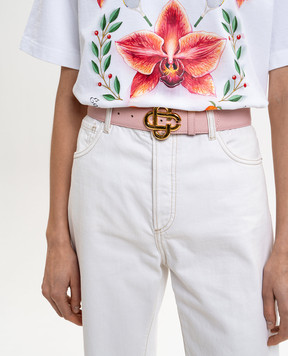 Casablanca Рожевий шкіряний ремінь з емблемою CC ASP26ACC27103W