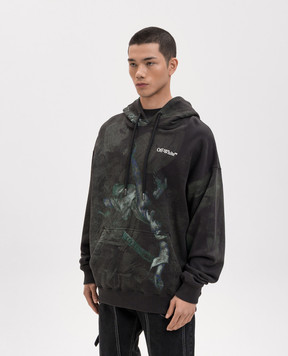 Off-White Худі кольору хакі в принт Dark Caravaggio 44MBB085S26F00D