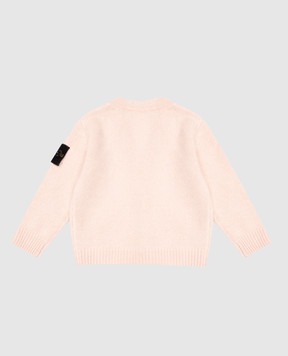 Stone Island Дитячий рожевий комплект з кардигана, шапки та пледу з вовною та кашеміром L2S16M200001S0M10