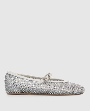 Le Silla Сірі балетки GILDA з кристалами 0189C020MTPPSTV