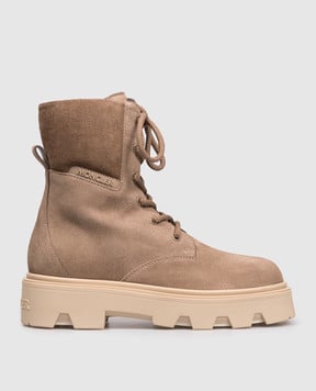 Moncler Коричневі замшеві черевики Aurea K209B4F00130M7408