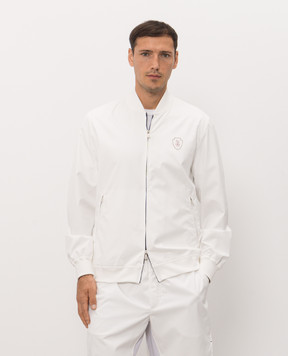 Brunello Cucinelli Біла спортивна куртка з принтом емблеми MB4229084T