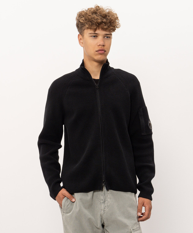 C.P. Company Черный кардиган с логотип патч MKN058A110754A изображение 3