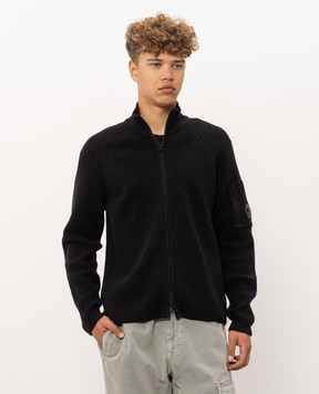 C.P. Company Черный кардиган с логотип патч MKN058A110754A