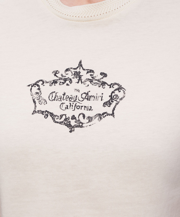 AMIRI Футболка цвета айвори CHATEAU CREST AWTOJR1043 изображение 5