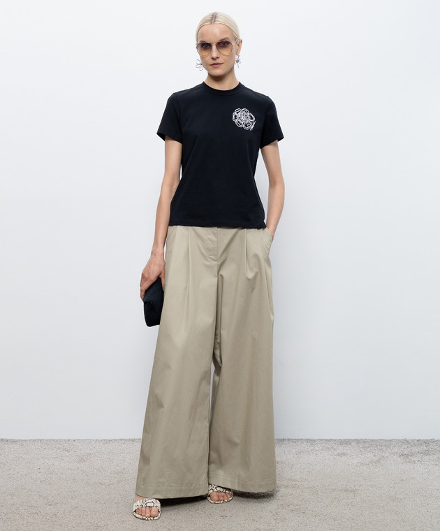 3.1 Phillip Lim Черная футболка с вышивкой S26110386PJB изображение 2