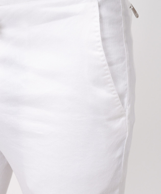 Marco Pescarolo Белые брюки с льном CARACCIOLO5302 изображение 5