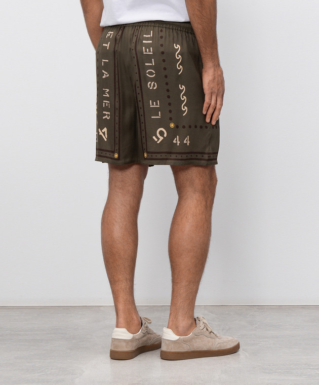 Balmain Шорти кольору хакі з принтом GH0PA145VI82 зображення 4