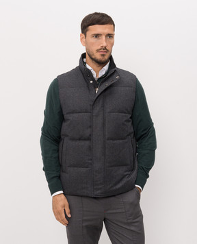 Canali Серый пуховый жилет из шерсти SG03516O41123