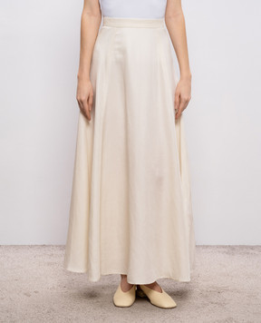 Woolrich Спідниця максі кольору айворі з льоном CFWWSK2008FRUT3043
