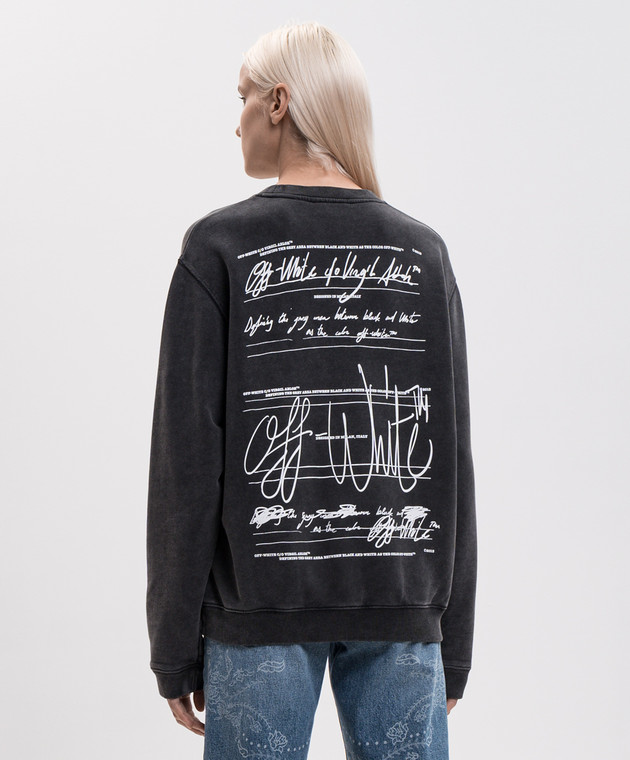 Off-White Серый свитшот Stroke 2FE00456T изображение 4