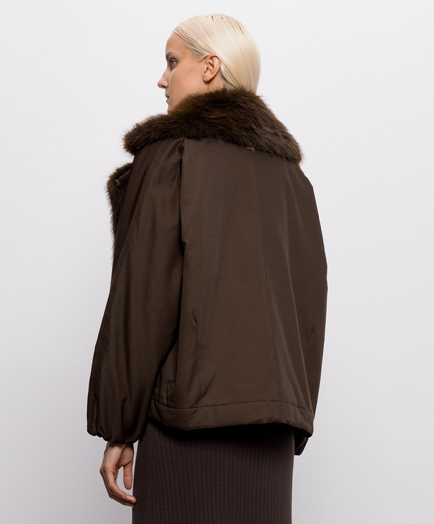 Twinset Коричневая куртка со съемным воротником 262TP2181 изображение 4