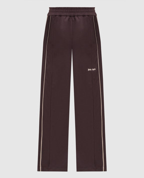 Palm Angels Коричневые спортивные брюки с принтом логотипа PMCJ04JS26FAB001