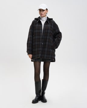 Juun.j Серая утепленная куртка с шерстью в виде рубашки JW5Y64W50D