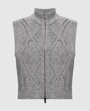 Peserico Серый жилет с шерстью альпаки S99415F039252A
